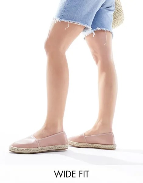 Бледно-розовые эспадрильи с закрытым носком ASOS DESIGN Wide Fit Joey