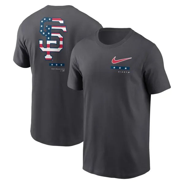 Мужская футболка Nike антрацитового цвета San Francisco Giants Americana