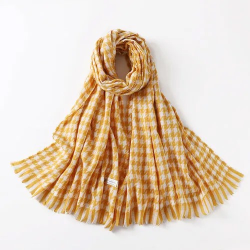Палантин Cashmere,195х70 см, горчичный