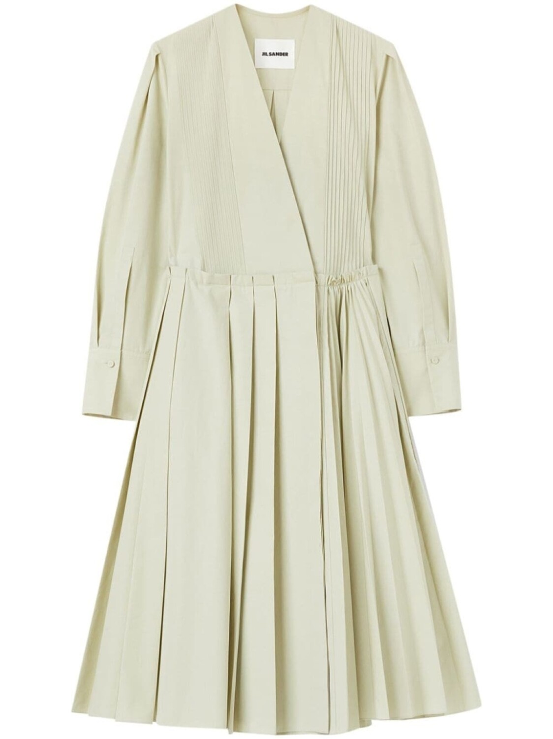 Jil Sander платье со складками, зеленый