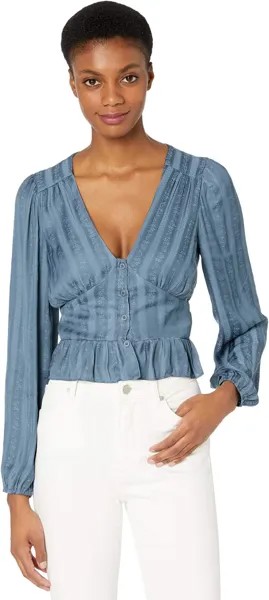 Топ Lost + Wander Cocktails in Corsica Long Sleeve Top, цвет Dusty Blue