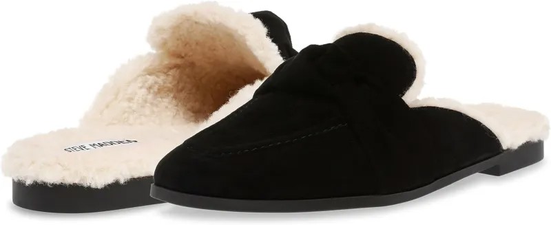 Балетки Chart Steve Madden, цвет Black Suede Faux Fur