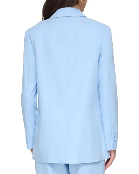Куртка DKNY Long Sleeve Linen One-Button Jacket, цвет Frosting Blue