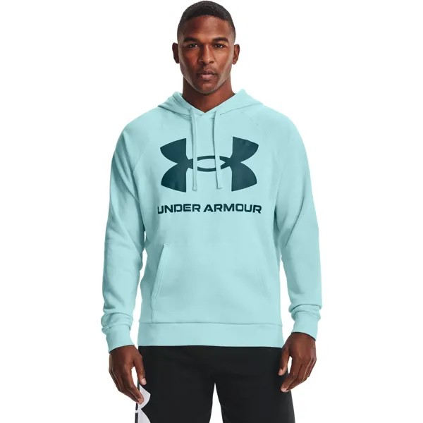 Толстовка мужская Under Armour Rival Fleece Big Logo Hoodie голубая XS