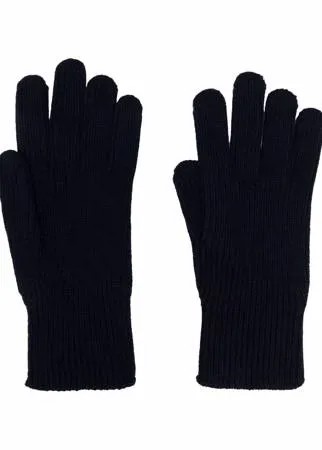 Moncler перчатки в рубчик с нашивкой-логотипом