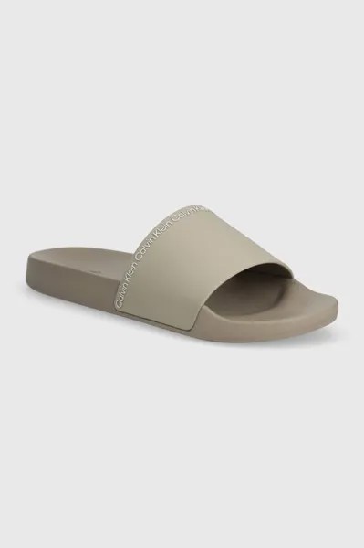 Шлепанцы Pool Slide Rubber Calvin Klein, бежевый