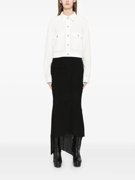 Rick Owens DRKSHDW поплиновая куртка со съемными рукавами, белый