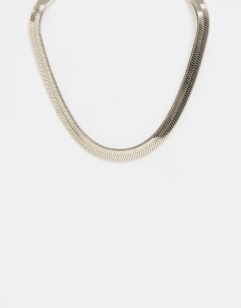 Золотистое ожерелье-цепочка «елочкой» размером 10 мм ASOS DESIGN-Мульти