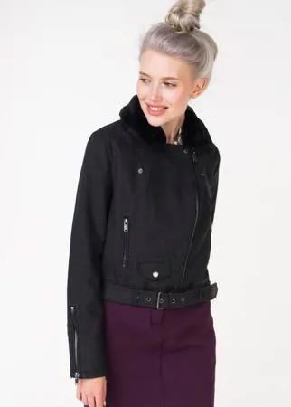 Кожаная куртка женская ONLY 15159455 черная 46