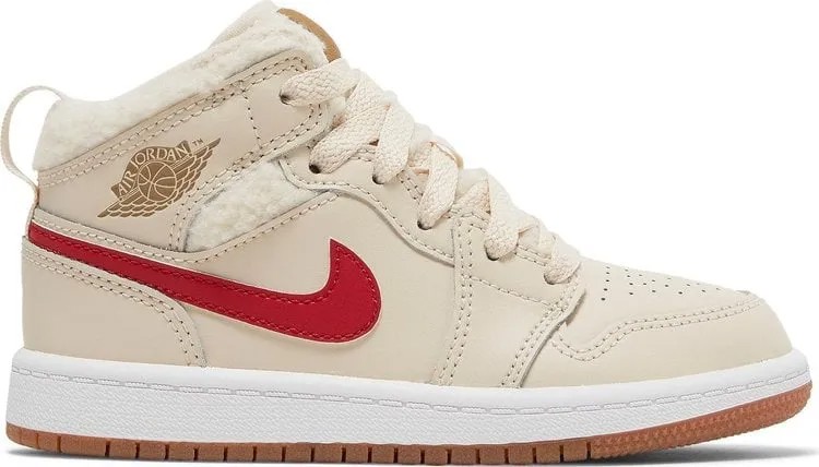 Кроссовки Air Jordan 1 Mid Utility PS Fleece, бежевый (Размер 27 RU)