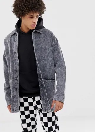 Черная вельветовая куртка ASOS DESIGN-Черный