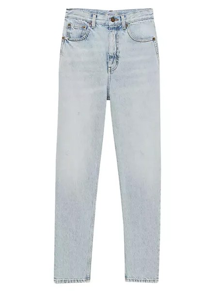 Укороченные джинсы 80-х годов из карибского денима Saint Laurent, синий