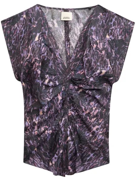 ISABEL MARANT футболка с абстрактным принтом Lonea, фиолетовый