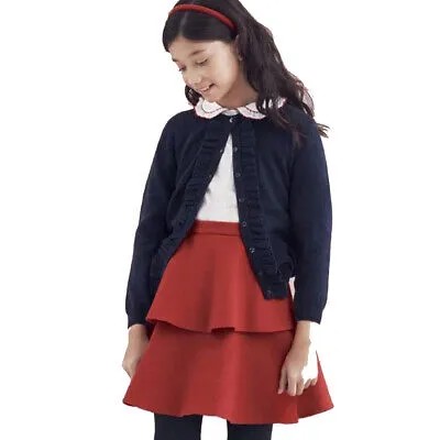 Детская шерстяная многоярусная юбка Oscar de la Renta, рубиновый, 10 лет