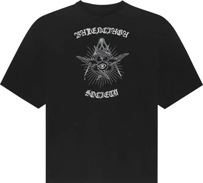 Футболка Balenciaga Gothic XL T-Shirt 'Black', черный