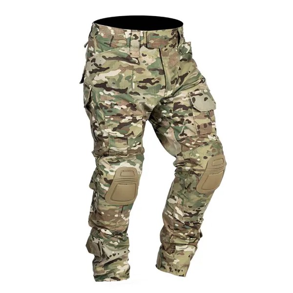 Мужчины Боевые штаны с наколенниками Армия Военный Страйкбол Тактический груз Спортивные брюки Камуфляж Многокаменная походная охотничья одежда с коленом