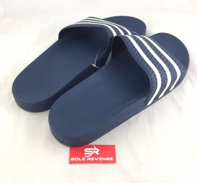 Новые Adidas ADILETTE Slides Sandals Мужская обувь Темно-синие пляжные шлепанцы 035510
