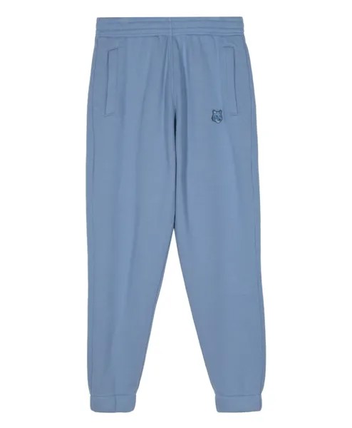 Спортивные штаны с нашивкой в виде головы лисы Maison Kitsuné, синий