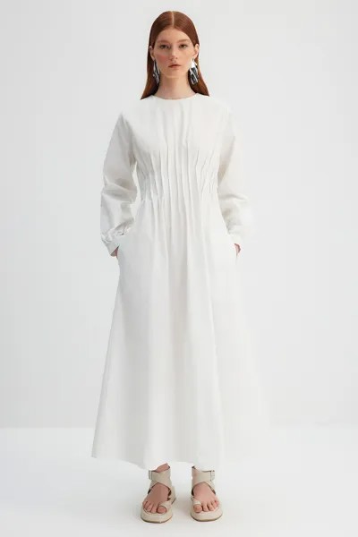 Платье - Экрю - А-силуэт Trendyol Modest, экрю