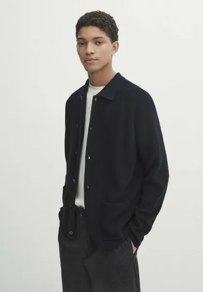 Кардиган BUTTONED WITH POCKETS Massimo Dutti, цвет dark blue