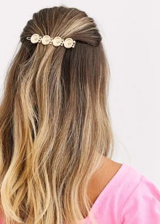 Золотистая заколка для волос с витой отделкой ASOS DESIGN-Золотой
