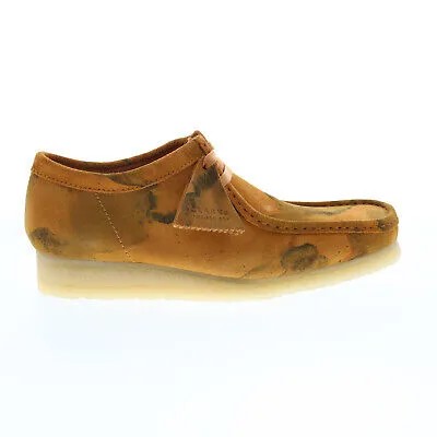 Clarks Wallabee 26162484 Мужские коричневые замшевые оксфорды и туфли на шнуровке повседневная обувь