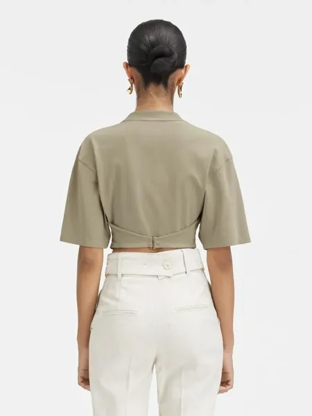 Футболка-бюстье Le Карако Jacquemus, светлый хаки