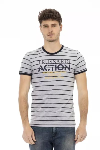 Хлопковая мужская футболка Trussardi Action, серый