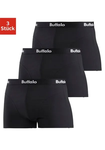 Боксеры Buffalo (3 шт. в упаковке) с оверлочными швами спереди, черный