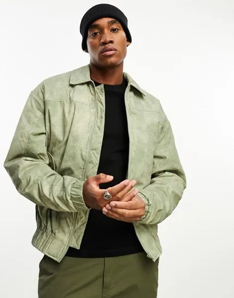 Объемный бомбер цвета хаки ASOS DESIGN
