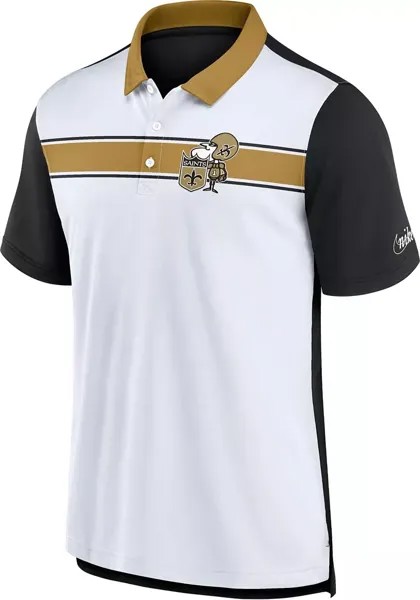 Мужская футболка-поло Nike New Orleans Saints Rewind белого/золотого цвета