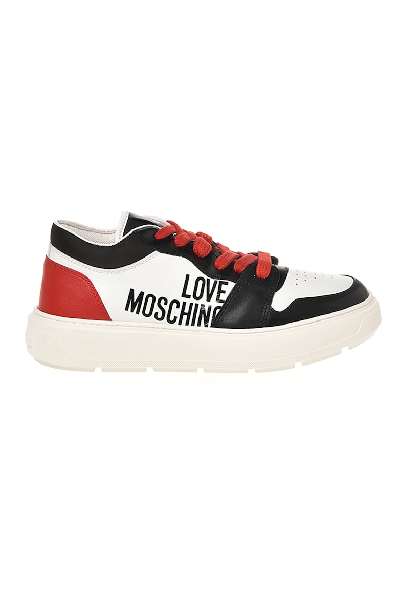 Кожаные спортивные туфли с логотипом Love Moschino, красный