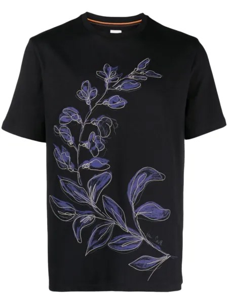 Paul Smith футболка с цветочным принтом, синий