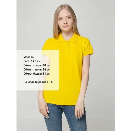 Поло Unit, хлопок, однотонное, размер S, желтый