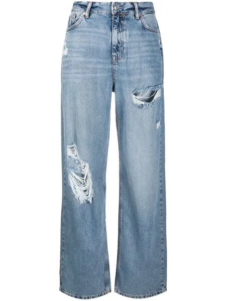 AllSaints джинсы с завышенной талией и эффектом потертости