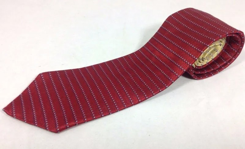 Tommy Hilfiger Silk Neck Tie Vintage Red Gold Пятнистый герб Полосатый Ретро