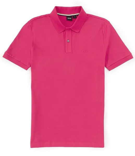 Рубашка поло с короткими рукавами Hugo Boss BOSS Pallas, розовый