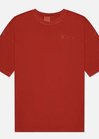 Мужская футболка Champion Reverse Weave Script Logo Drop Shoulder, цвет красный, размер XXL