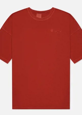 Мужская футболка Champion Reverse Weave Script Logo Drop Shoulder, цвет красный, размер XXL