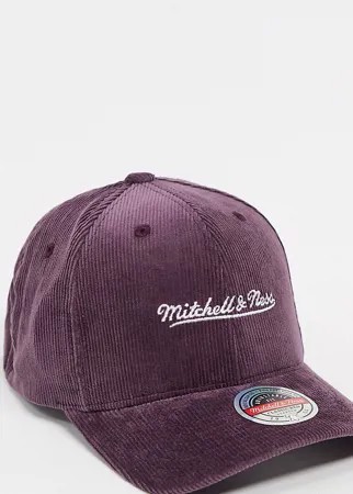 Фиолетовая вельветовая кепка с логотипом Mitchell & Ness – эксклюзивно для ASOS-Фиолетовый цвет