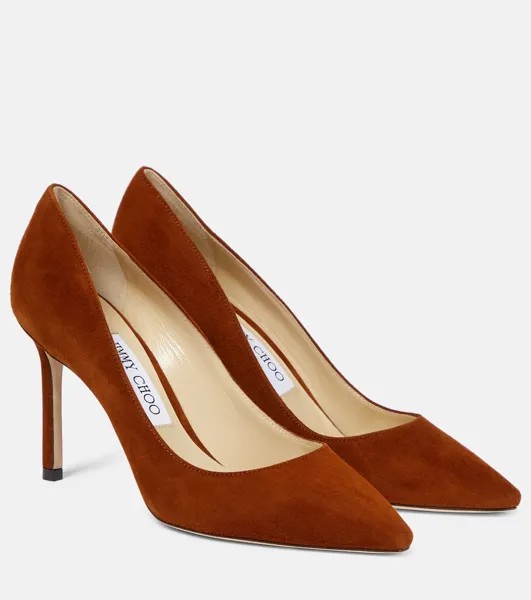 Кожаные туфли Romy 85 Jimmy Choo, коричневый