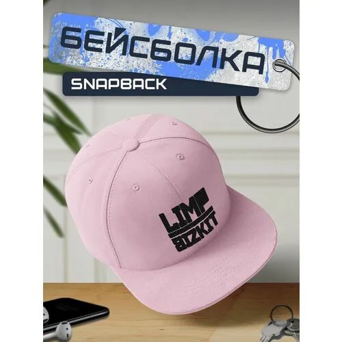 Бейсболка, кепка розовая с черным принтом Музыка Limp bizkit - 46