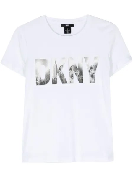 DKNY футболка с тисненым логотипом, белый