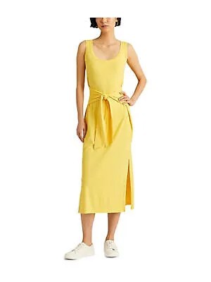 LAUREN RALPH LAUREN Женское желтое пуловерное платье миди без рукавов без подкладки 0