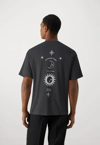 Футболка с принтом Jorsoleil Tee Crew Neck Unisex Jack & Jones, черная