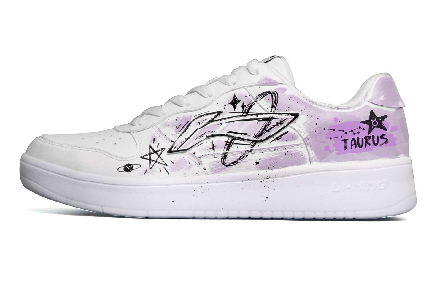 Кроссовки LINING Pontoon Boats Skateboarding Shoes Women's Low-top White/Purple, белый