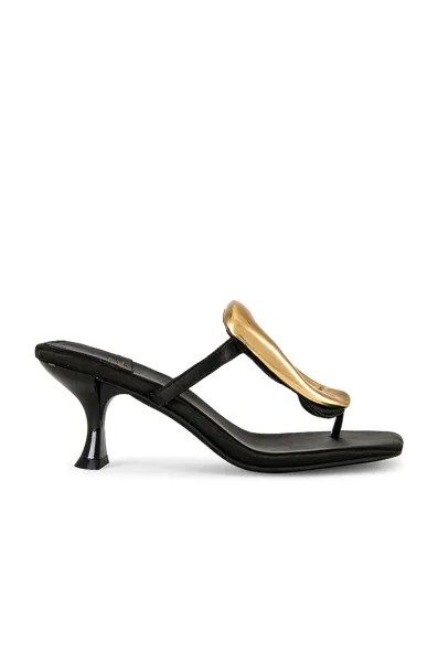 Мюли Jeffrey Campbell Linq-Up, цвет Black Satin Gold