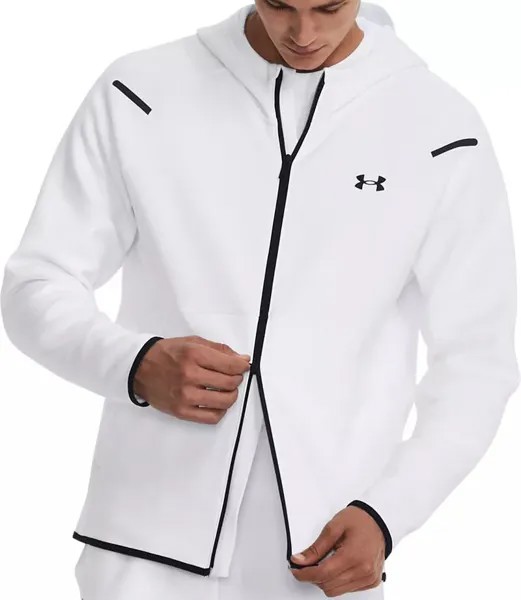 Мужская худи с молнией во всю длину Under Armour из флиса Unstoppable, белый