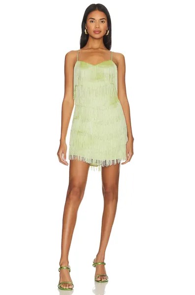 Платье мини House of Harlow 1960 X Revolve Marquesa Fringe, цвет Honeydew