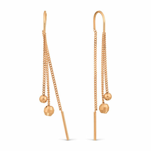 Серьги цепочки Diamant online, золото, 585 проба
